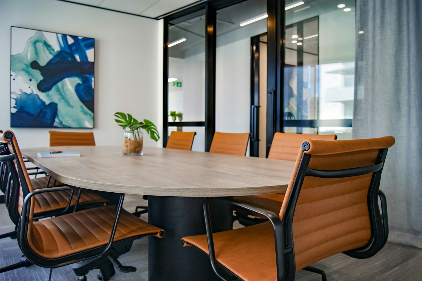 Illustrative business workspace