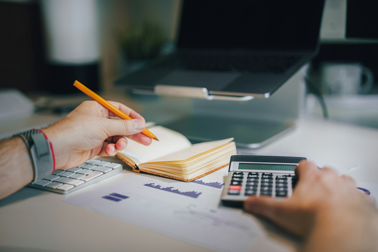 Illustrative scene for sales, stock and finance working together